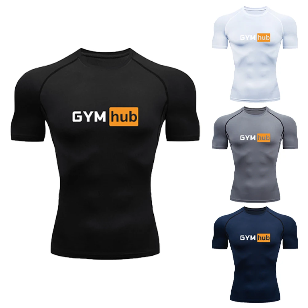 Outdoor Sport.Hub - Maglietta a Compressione Stampata per Uomo,