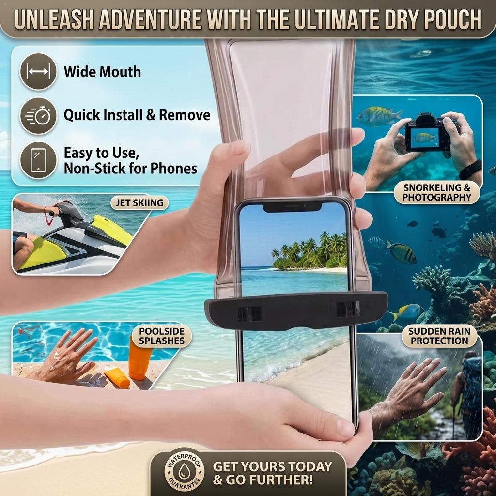 Outdoor Sports Accessories - Custodia Impermeabile Trasparente per Telefono, Borsa