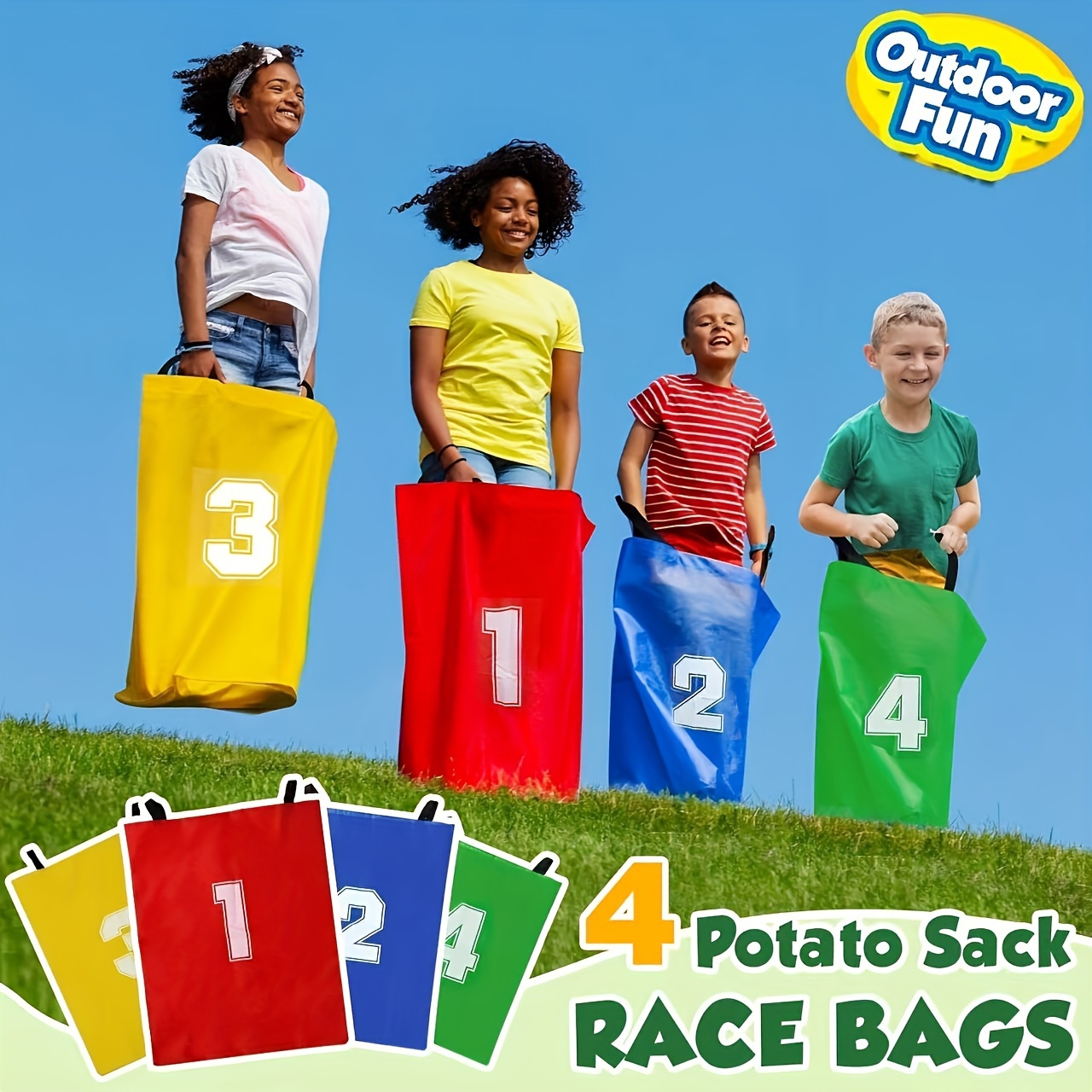 Outdoor Sport Bag - Set di 4 Sacchi di Tela